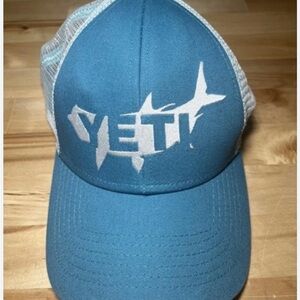 Yeti Blue and White Fish Design Cap